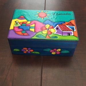 El Salvador Painted Wooden Box